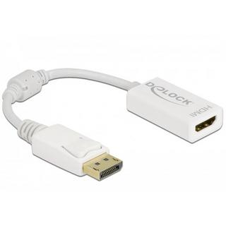 DeLock  Adapter DisplayPort 1.1 Stecker zu HDMI Buchse Passiv weiß (0.15 m) 
