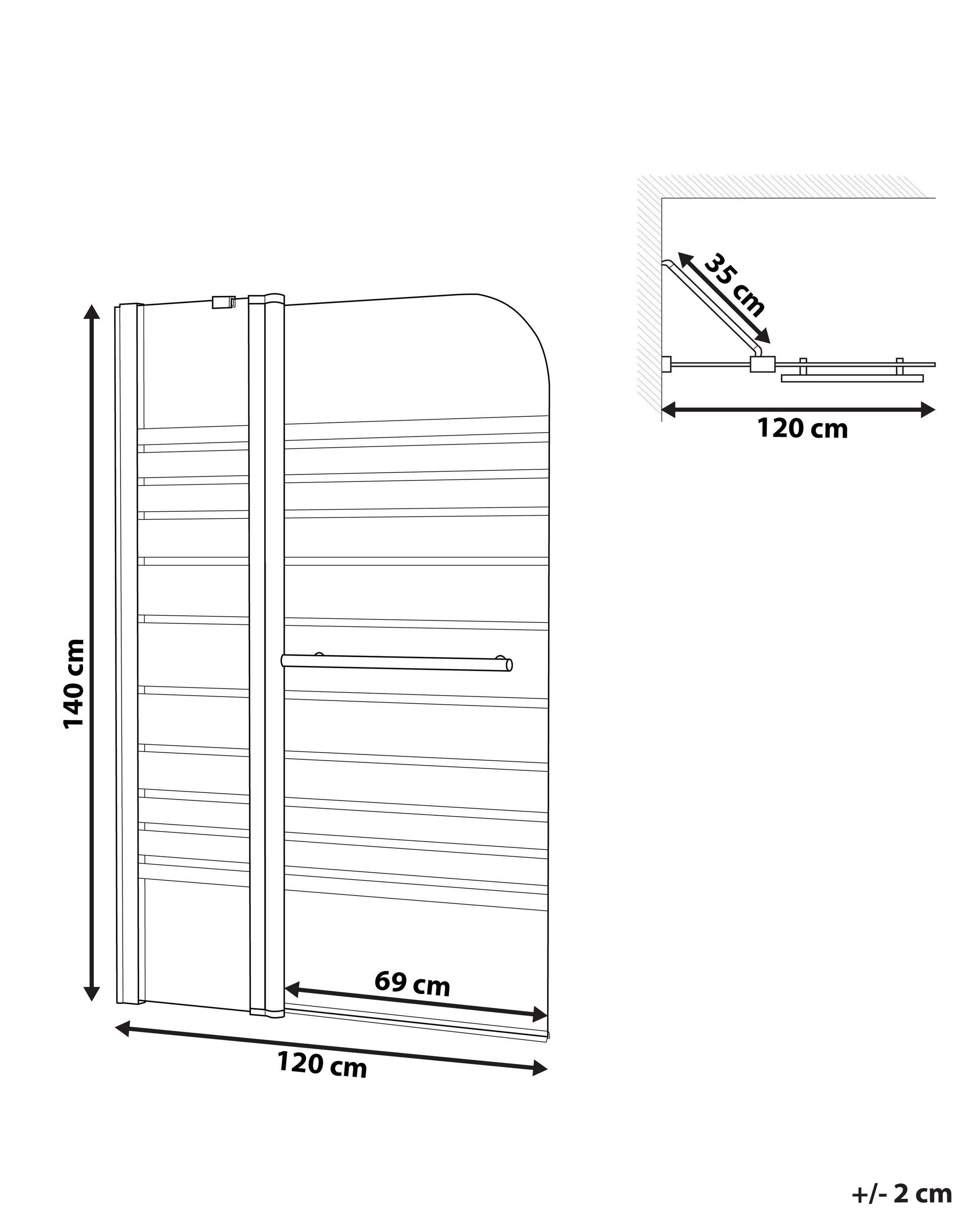 Beliani Badewannenaufsatz aus Sicherheitsglas Modern TUAPI  