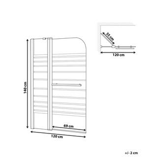 Beliani Badewannenaufsatz aus Sicherheitsglas Modern TUAPI  