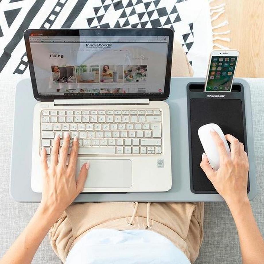 InnovaGoods Tavolo per laptop con cuscino e tappetino per mouse integrato  