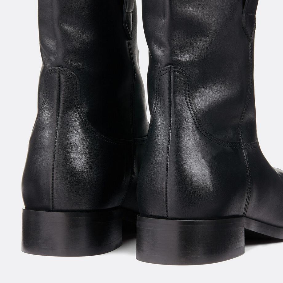 La Redoute Collections Boots en cuir à talon plat esprit western  