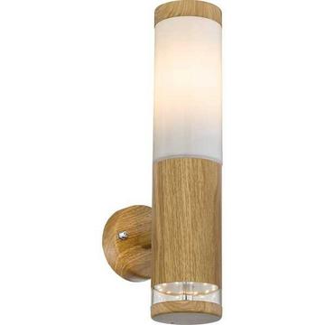 Lampe d'extérieur Jaicy inox aspect bois 1xE27 LED