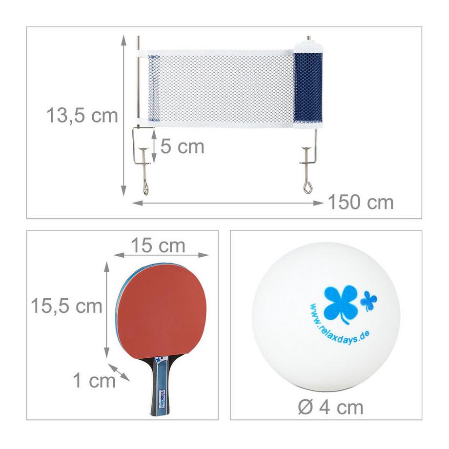 B2X  Set di racchette da ping pong con rete 