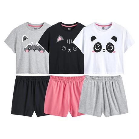 La Redoute Collections  3er-Pack Kurzpyjamas mit Tiermotiven 