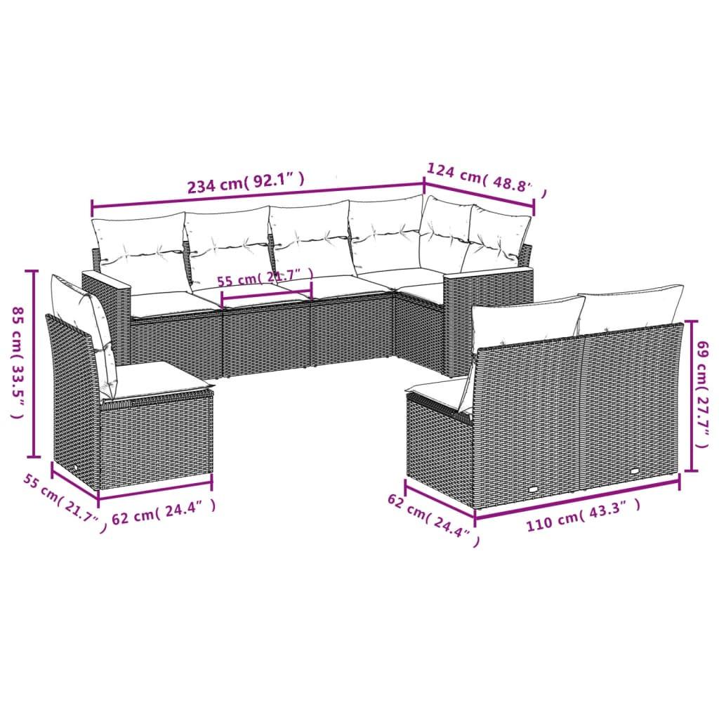 VidaXL set divano da giardino Polirattan  