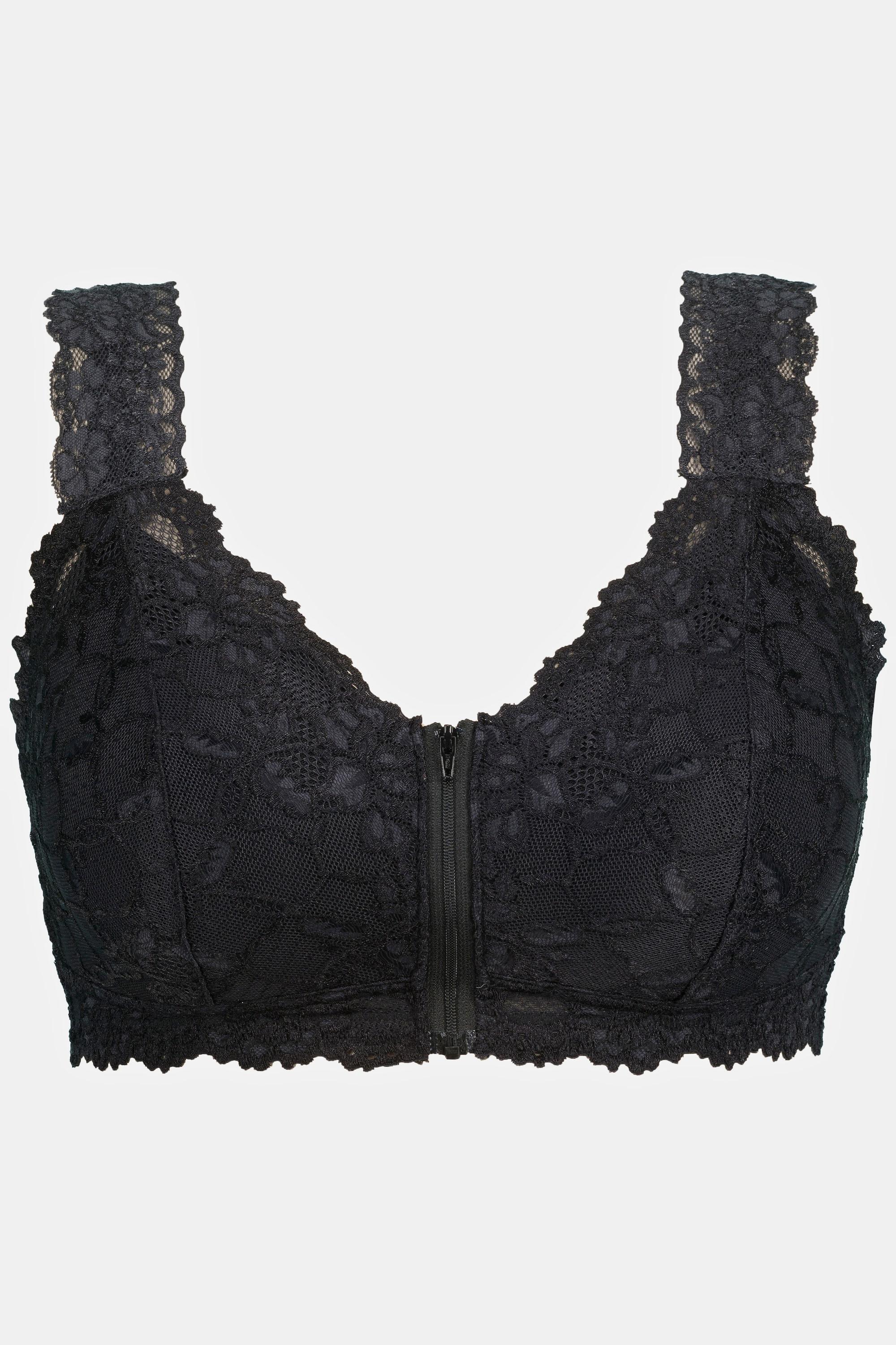 Ulla Popken  Bralette, Spitze, Reißverschluss, ohne Bügel 