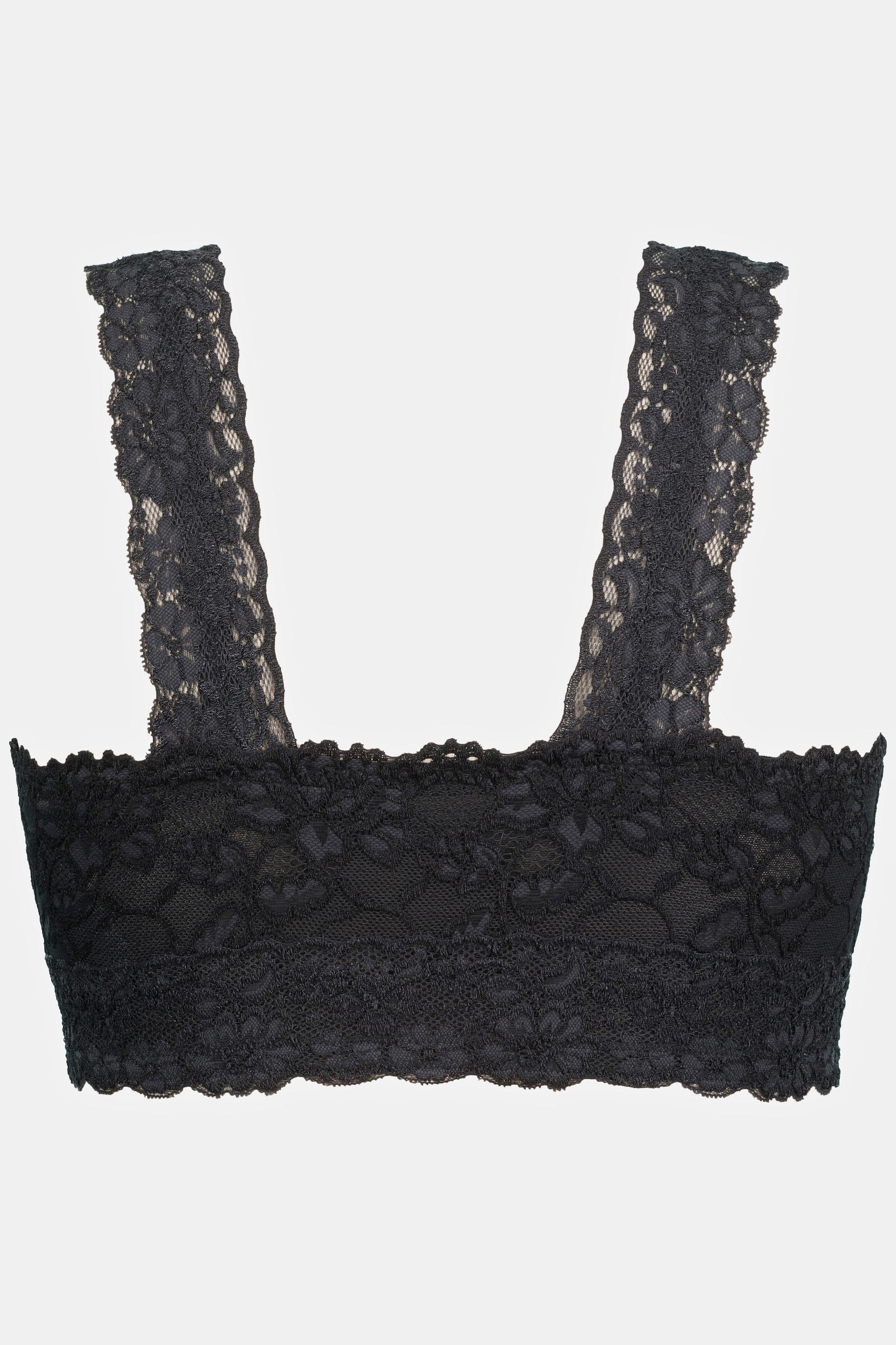 Ulla Popken  Bralette, Spitze, Reißverschluss, ohne Bügel 