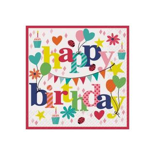STEWO INTERNATIONAL STEWO Servietten 33x33cm 2572725420 Happy Birthday 20 Stück  
