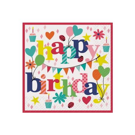 STEWO INTERNATIONAL STEWO Servietten 33x33cm 2572725420 Happy Birthday 20 Stück  
