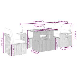 VidaXL Ensemble de canapés de jardin rotin synthétique  