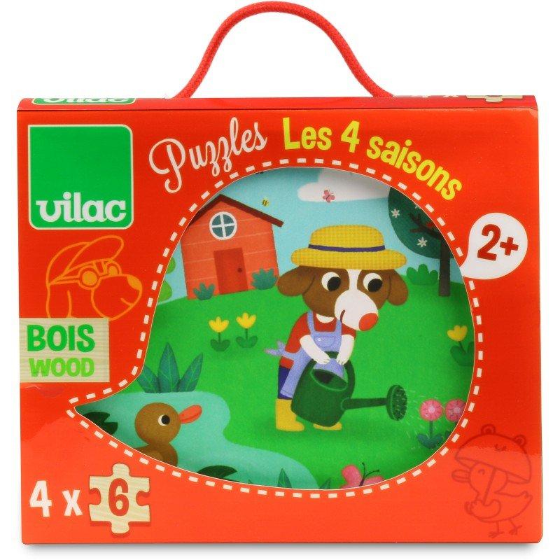 Vilac  Puzzles Les 4 saisons, 4x6 pces en bois,Jeux, Vilac 