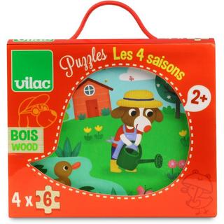 Vilac  Puzzles Les 4 saisons, 4x6 pces en bois,Jeux, Vilac 