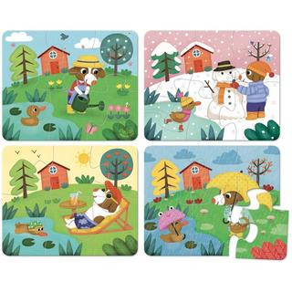 Vilac  Puzzles Les 4 saisons, 4x6 pces en bois,Jeux, Vilac 