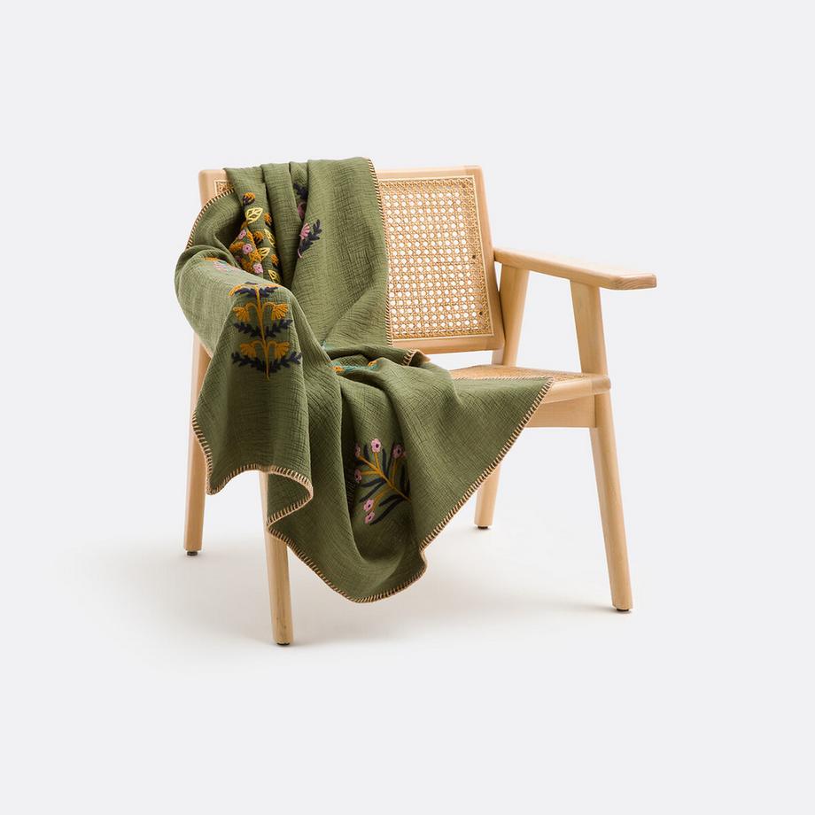 La Redoute Intérieurs Plaid brodé floral  