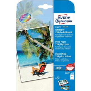 Avery-Zweckform  AVERY ZWECKFORM InkJet Fotopapier 13x18cm C2495-45R 230g,glossy, weiss 45 Blatt 