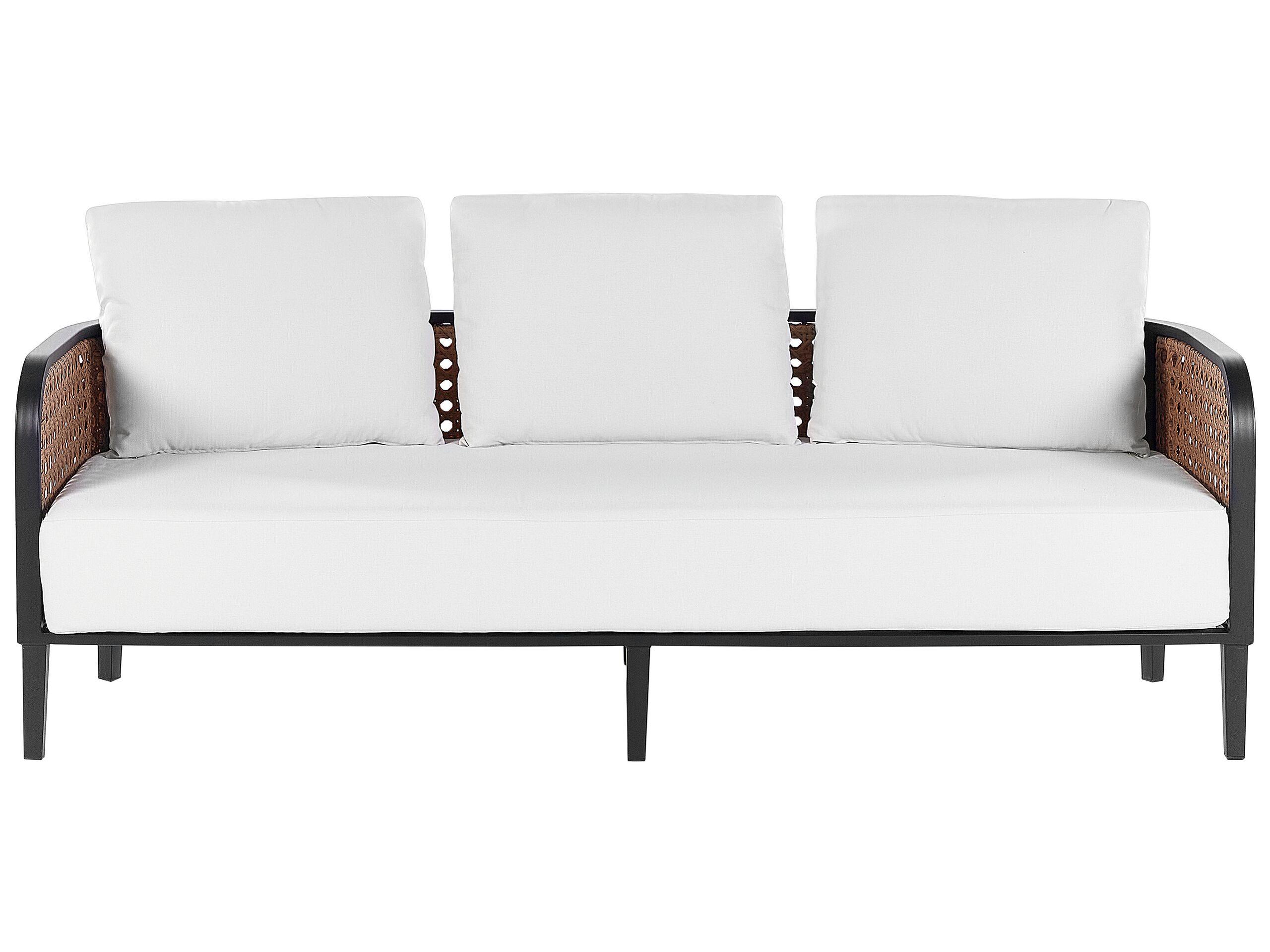 Beliani Divano a 3 posti con poltrone en Alluminio Boho MONTEFALCO  