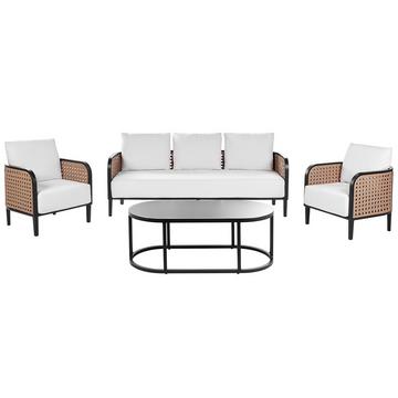 3-Sitzer Sofa mit Sesseln aus Aluminium Modern MONTEFALCO