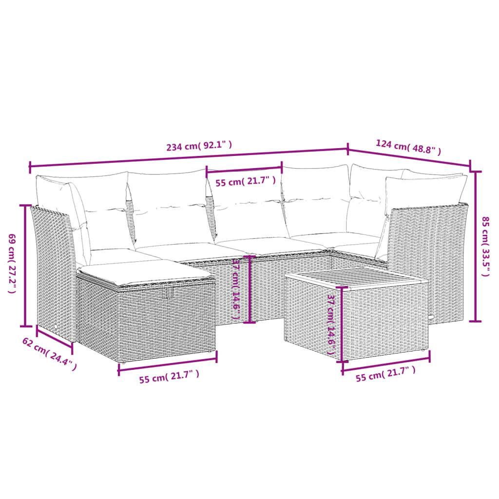 VidaXL Ensemble de canapés de jardin rotin synthétique  