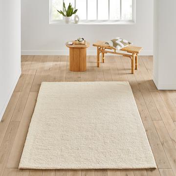 Tapis laine effet tricot