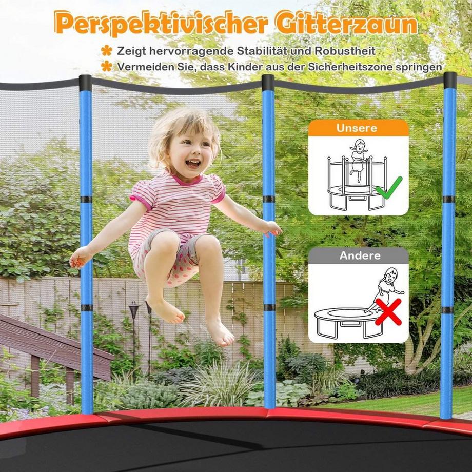 Northix  Trampoline de jardin Ø140cm avec filet de sécurité trampoline pouvant supporter jusqu'à 135 kg pour les enfants à partir de 3 ans, bleu marine 