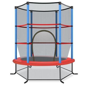 Ø140cm Gartentrampolin mit Sicherheitsnetz Trampolin bis 135KG belastbar für Kinder ab 3 Jahre Marineblau