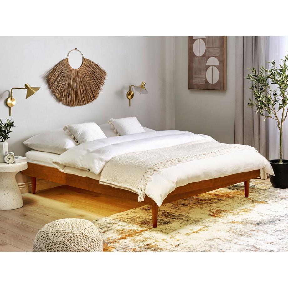 Beliani Bett mit LED aus MDF-Platte  TOUCY  