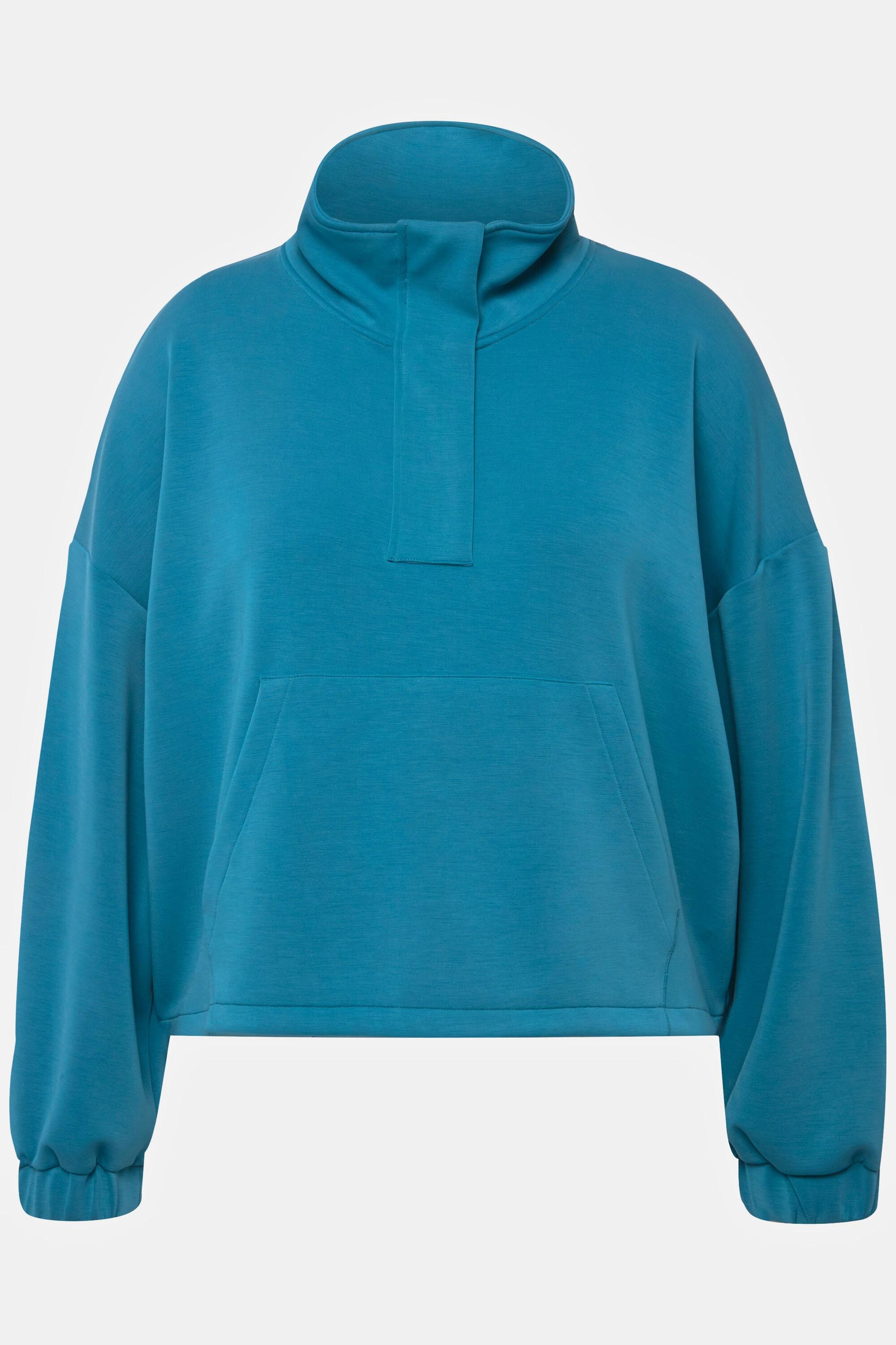 Ulla Popken  Sweat-shirt oversize à col montant et manches longues 