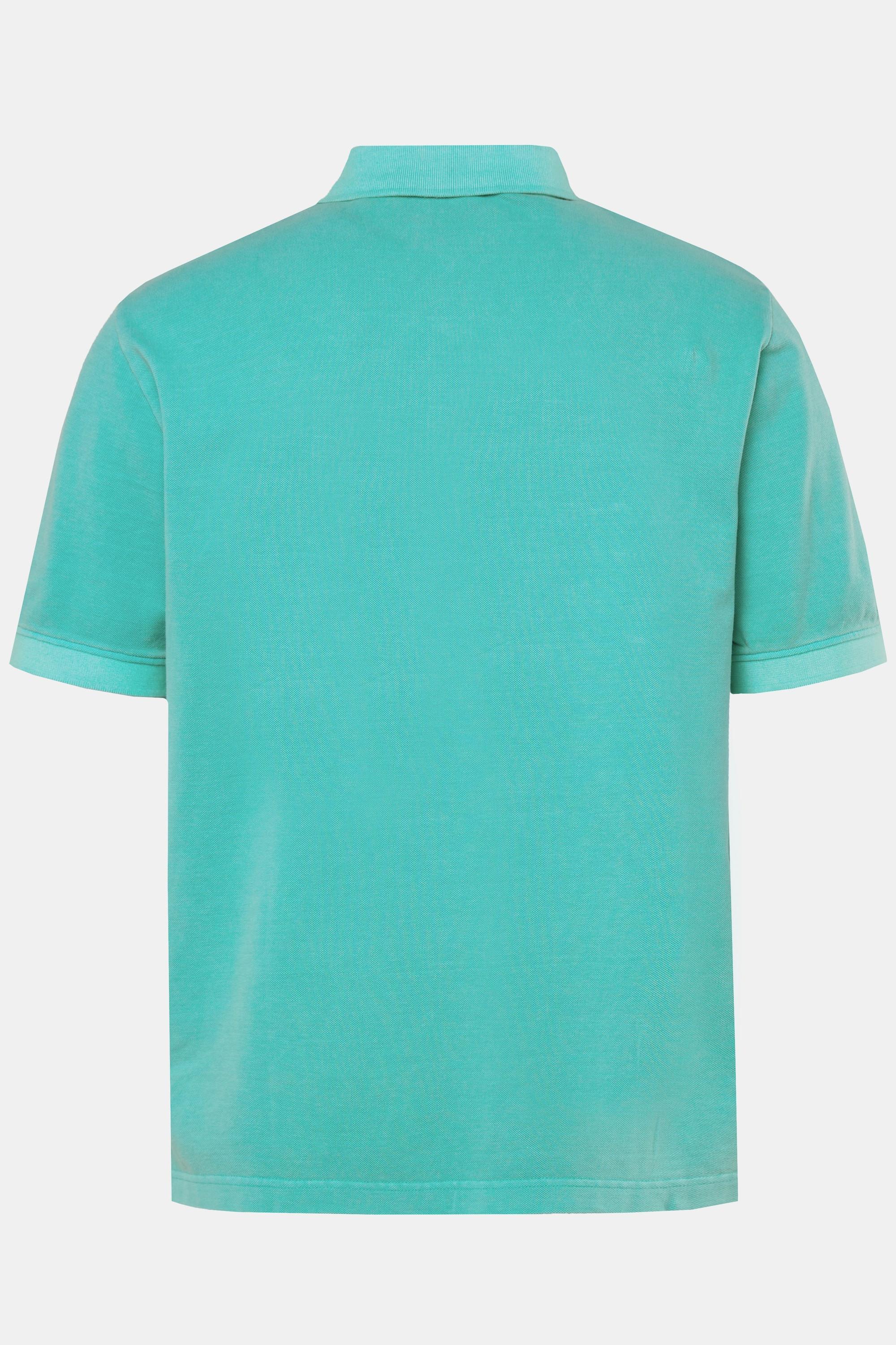 JP1880  Polo à manches courtes en maille piquée, style vintage turquoise 