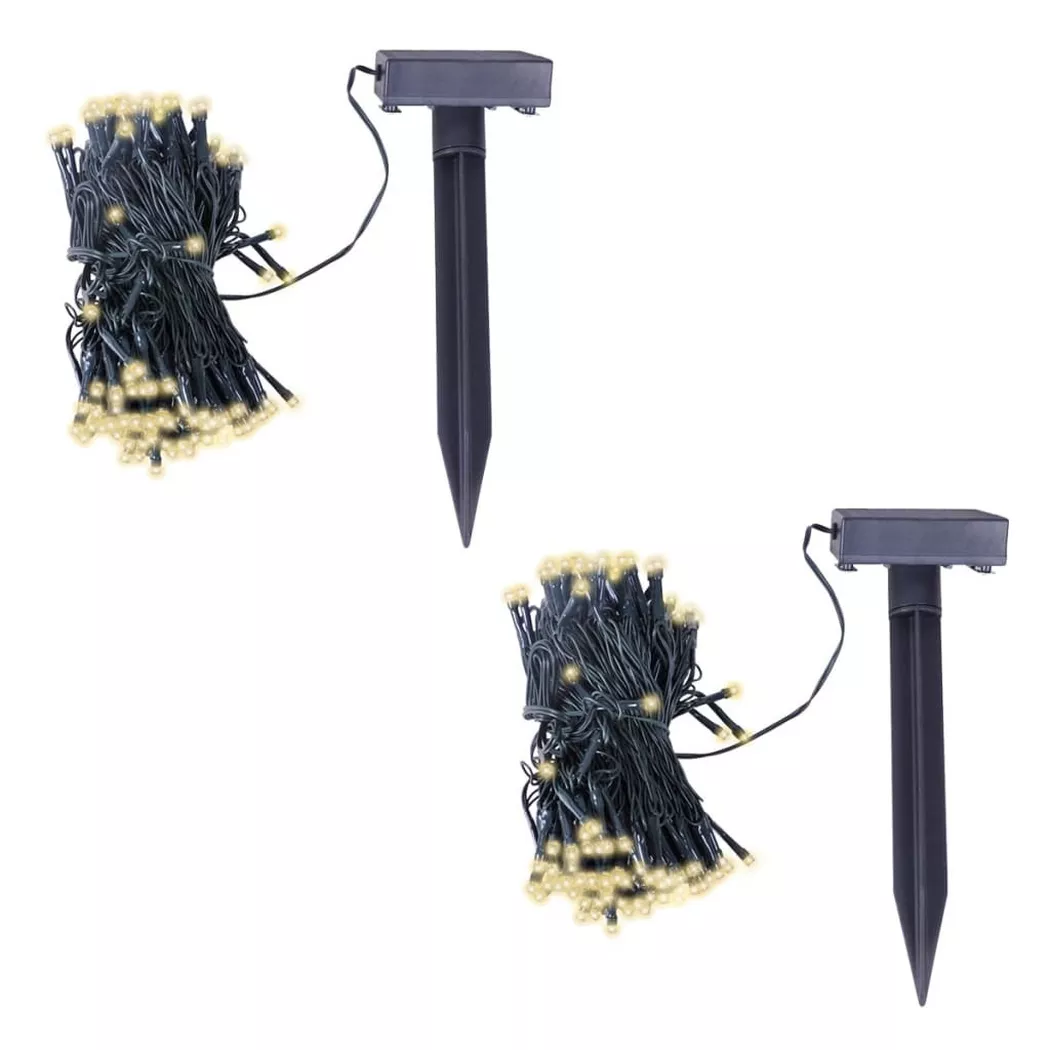 Guirlande lumineuse solaire LED 2 pcs Blanc chaud