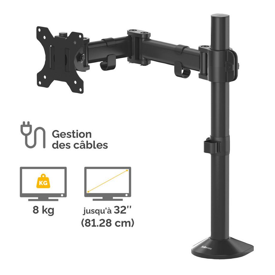 Fellowes  FELLOWES Reflex Einzel Monitorarm 8502501 schwarz 