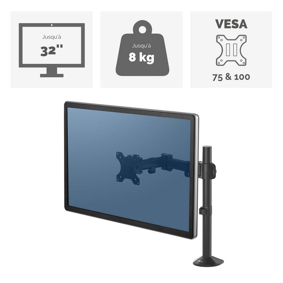 Fellowes  FELLOWES Reflex Einzel Monitorarm 8502501 schwarz 