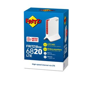 AVM  FRITZ!BOX 6820 LTE (V3) INT ROUTER WIRELESS GIGABIT ETHERNET BANDA SINGOLA (2.4 GHZ) 4G ROSSO, BIANCO 