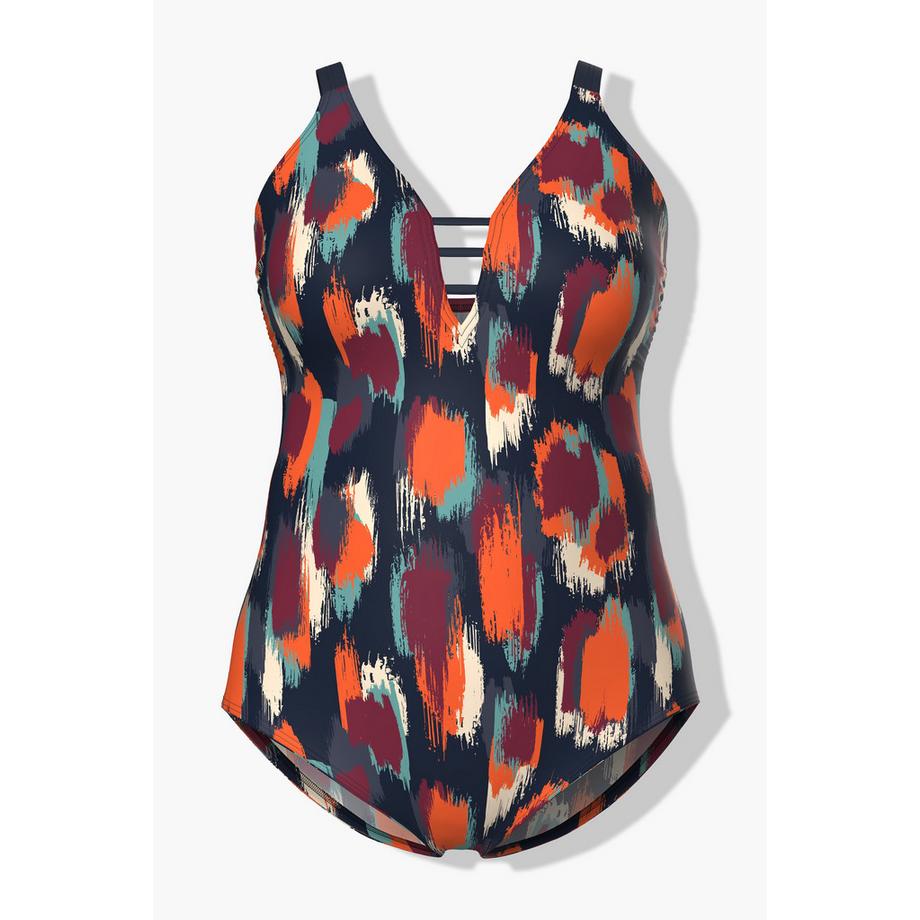 Ulla Popken Maillot de bain Motif Taches Bonnets Souples Bandes Fantaisie  