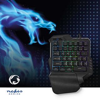 Nedis  Tastiera da gioco cablata | USB Type-A | Tasti a membrana | RGB | A una mano | Universale | Alimentazione USB | Lunghezza cavo di alimentazione: 1,60 m | Gaming 