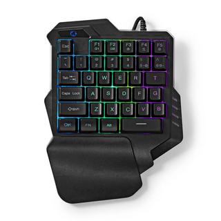 Nedis  Clavier de jeu filaire | USB Type-A | Touches à membrane | RGB | One-handed | Universal | USB power | Longueur du câble d'alimentation : 1.60 m | Gaming 