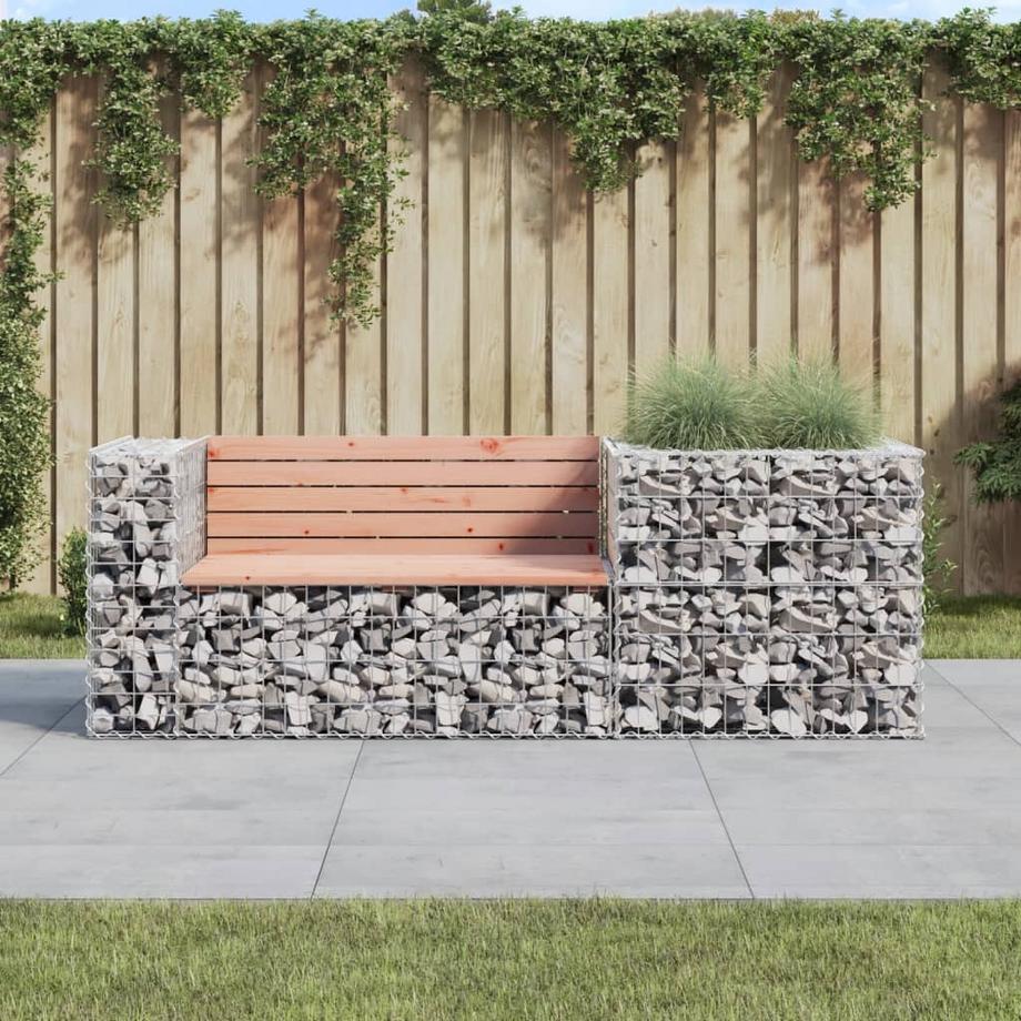 VidaXL Gartenbank mit gabione douglasienholz  