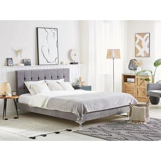 Beliani Bett mit Lattenrost aus Samtstoff Modern AMBERT  