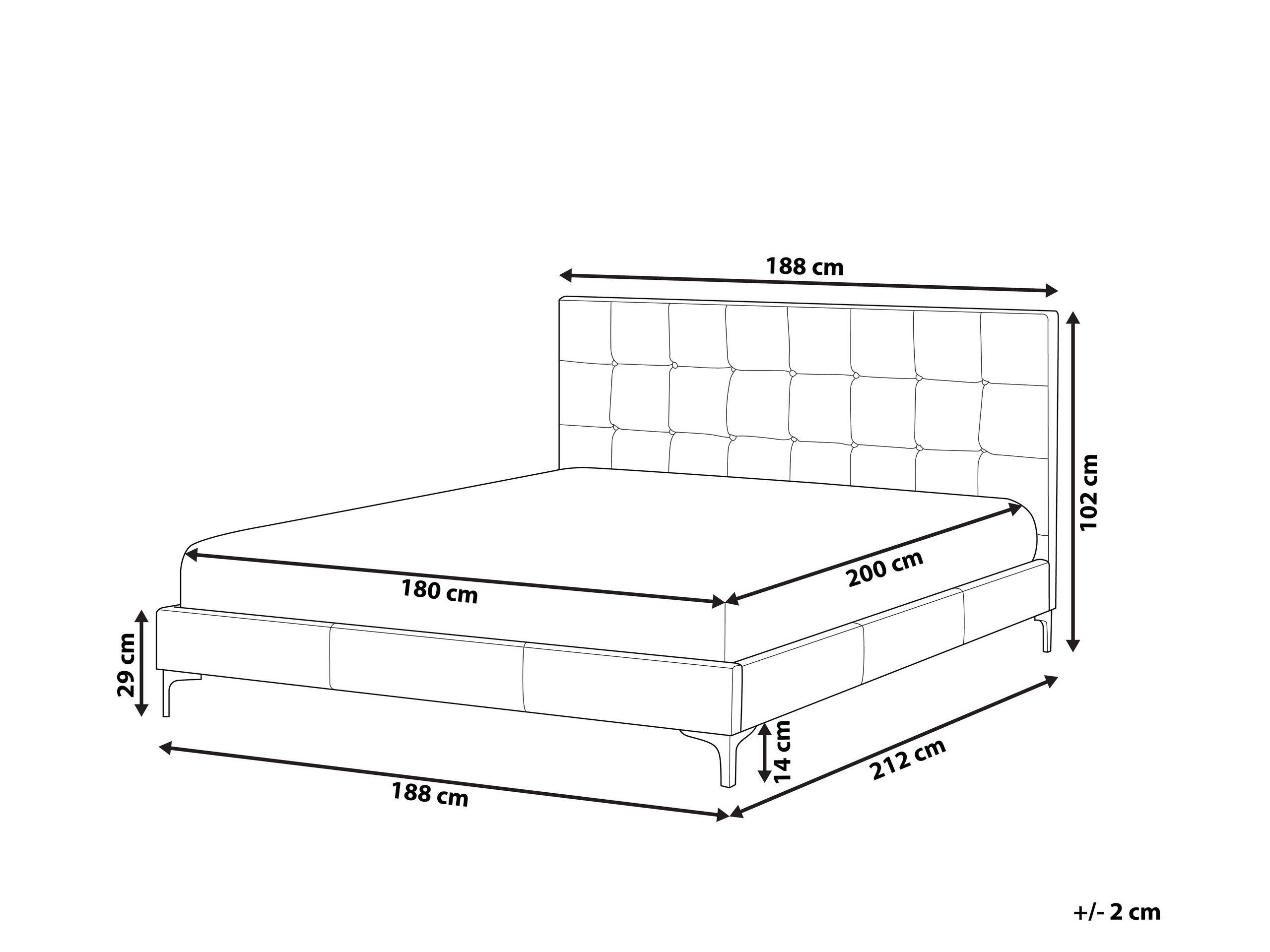 Beliani Letto con rete a doghe en Velluto Moderno AMBERT  