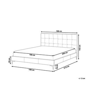 Beliani Letto con rete a doghe en Velluto Moderno AMBERT  