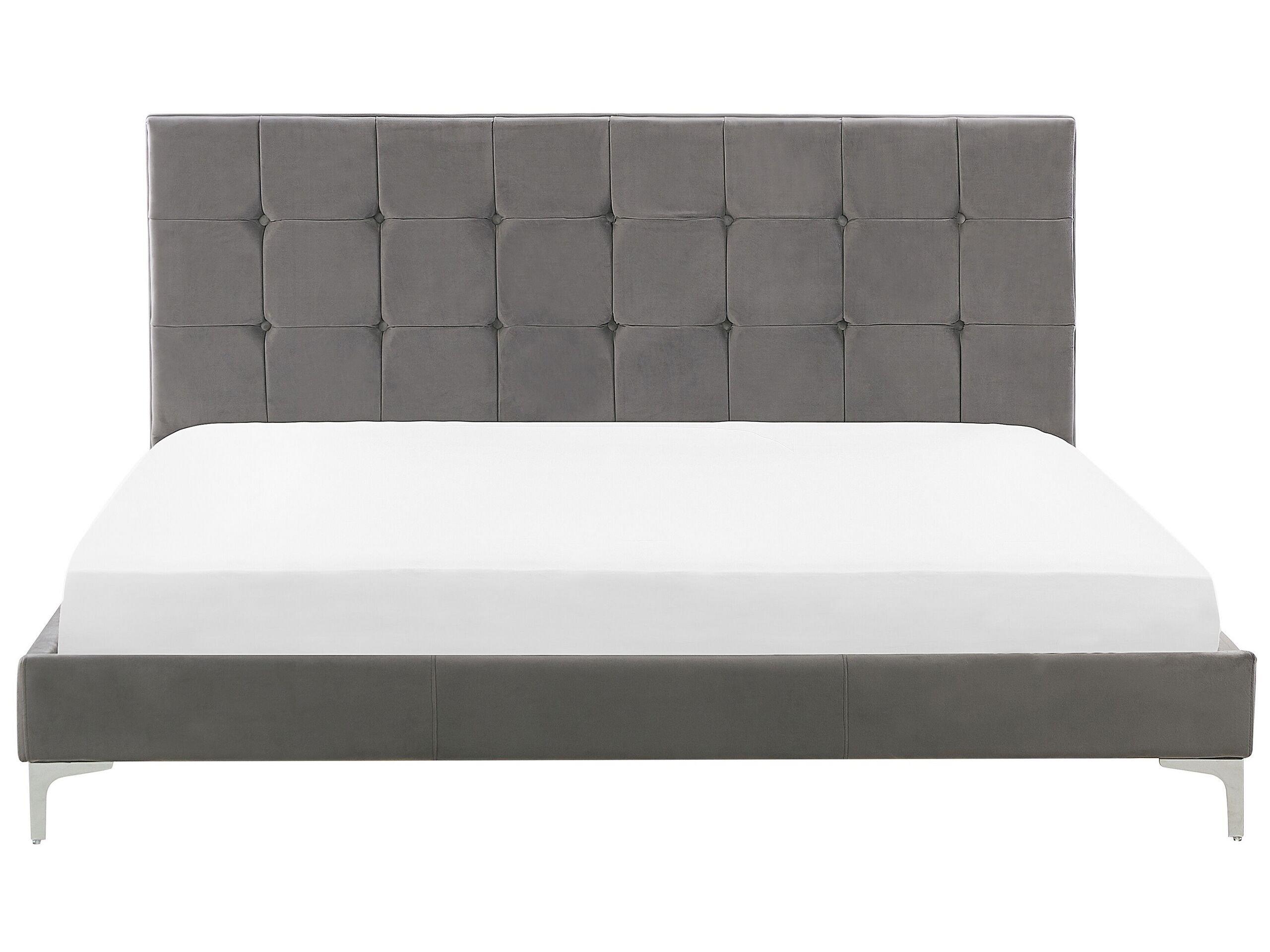 Beliani Bett mit Lattenrost aus Samtstoff Modern AMBERT  