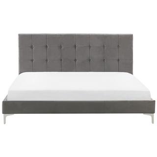 Beliani Bett mit Lattenrost aus Samtstoff Modern AMBERT  