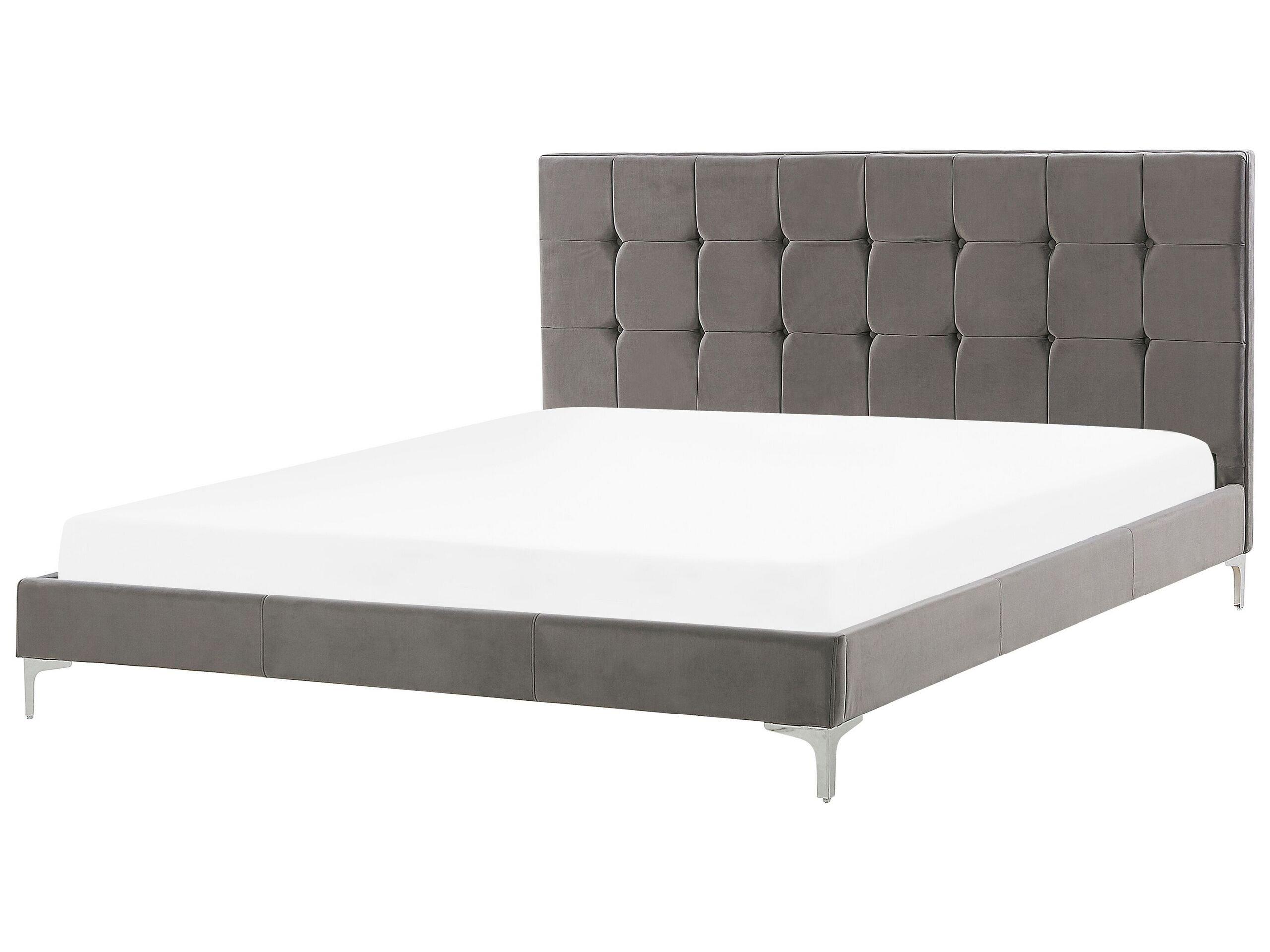 Beliani Bett mit Lattenrost aus Samtstoff Modern AMBERT  