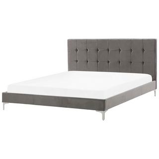 Beliani Bett mit Lattenrost aus Samtstoff Modern AMBERT  