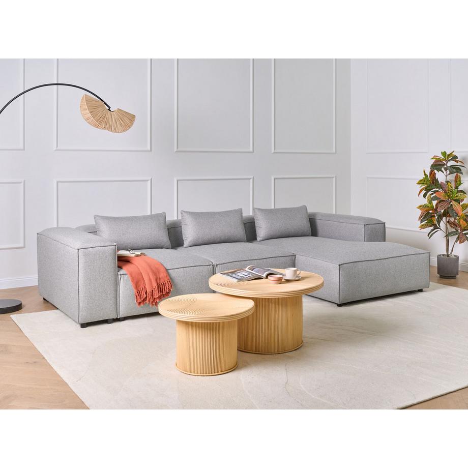 Beliani Canapé d'angle gauche en Tissu Moderne BRANDE  