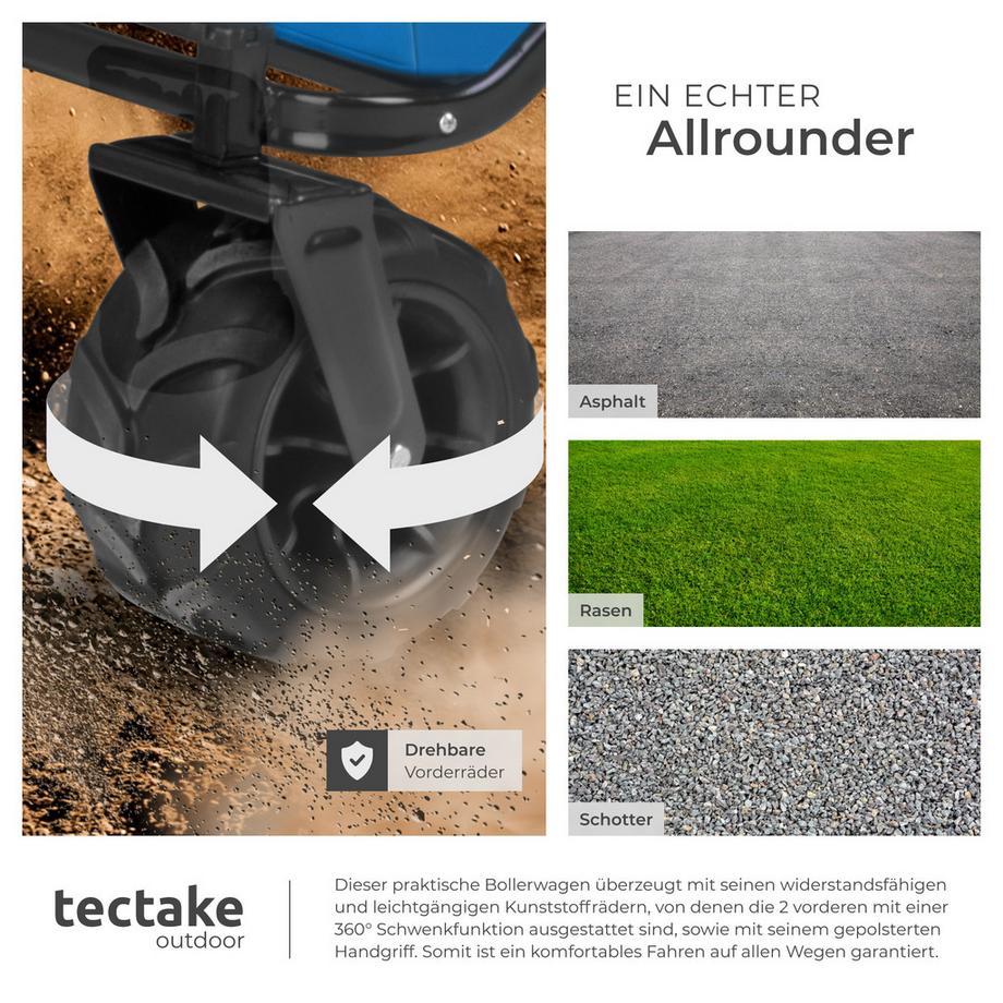 Tectake  Chariot de jardin et de transport HEIDRUN pliable 