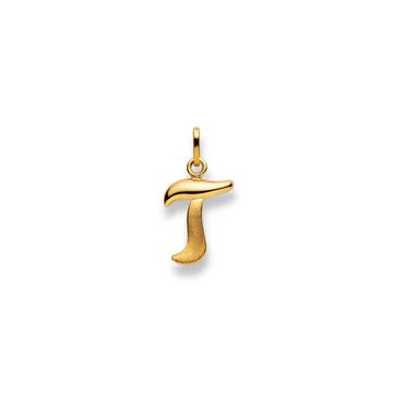 Pendentif lettre T or jaune 750, 20x11mm