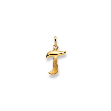 MUAU Schmuck  Pendentif lettre T or jaune 750, 20x11mm 