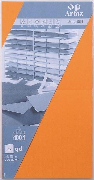 Artoz ARTOZ Karten 1001 310x155mm 107452265 220g, orange 5 Blatt  