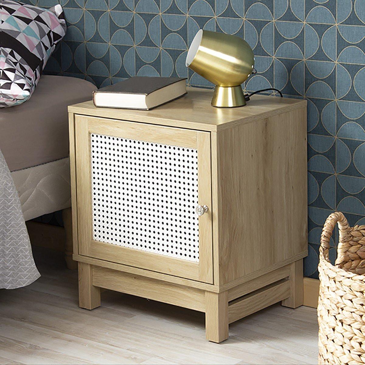 Calicosy Comodino a 1 anta in rattan  