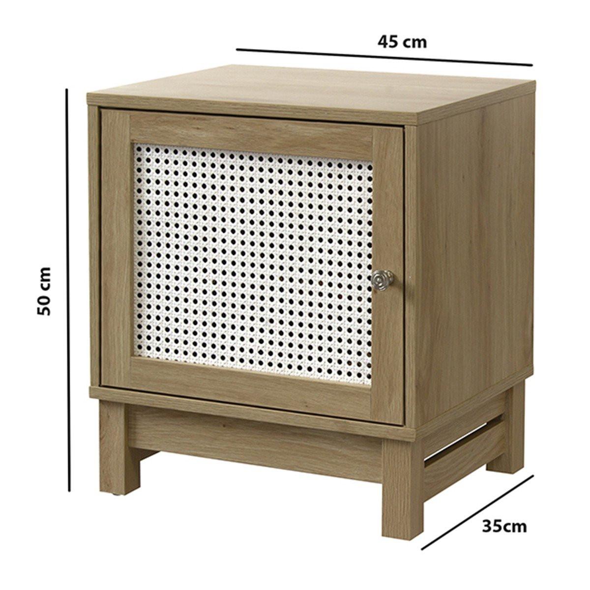 Calicosy Comodino a 1 anta in rattan  